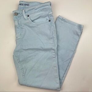 Lands’ End Mid Rise Slim Ankle Jeans Light Wash